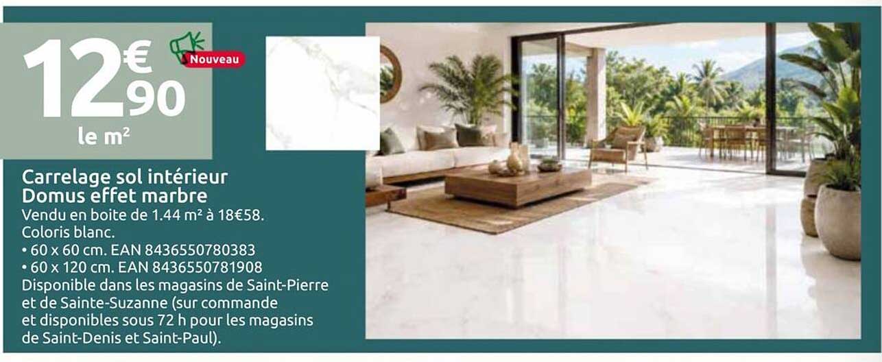 Carrelage sol intérieur Domus effet marbre