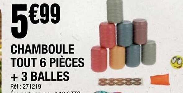 CHAMBOULE TOUT 6 PIÈCES + 3 BALLES