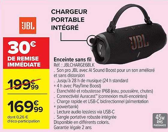 CHARGEUR PORTABLE INTÉGRÉ