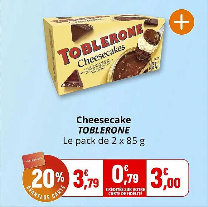 Cheesecake TOBLERONE Le pack de 2 x 85 g