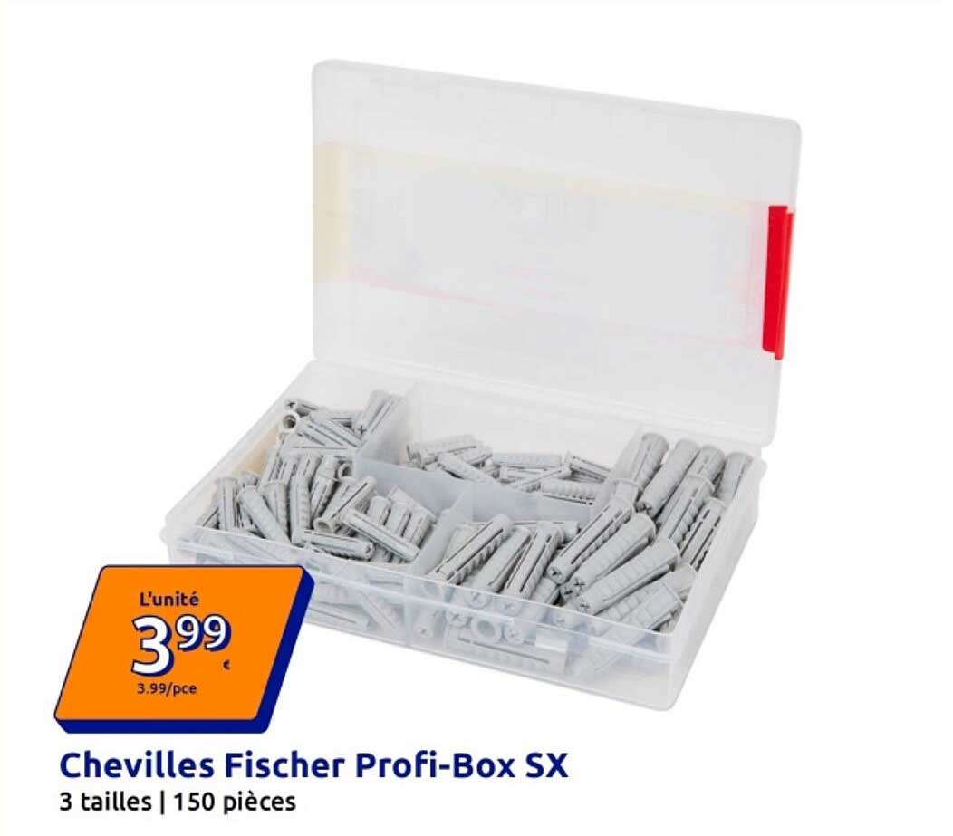 Chevilles Fischer Profi-Box SX 3 tailles | 150 pièces