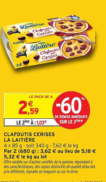 CLAFOUTIS CERISES LA LAITIÈRE
