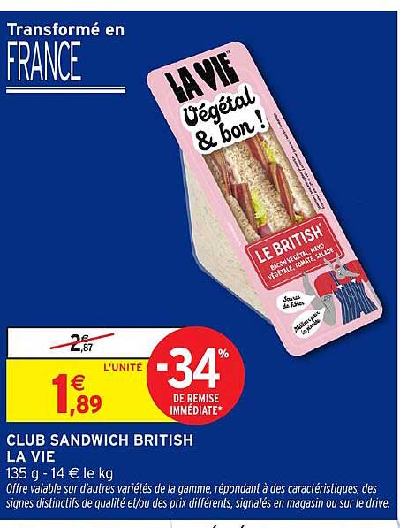 CLUB SANDWICH BRITISH LA VIE