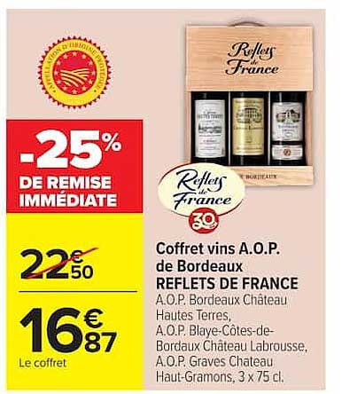 Coffret vins A.O.P. de Bordeaux REFLETS DE FRANCE