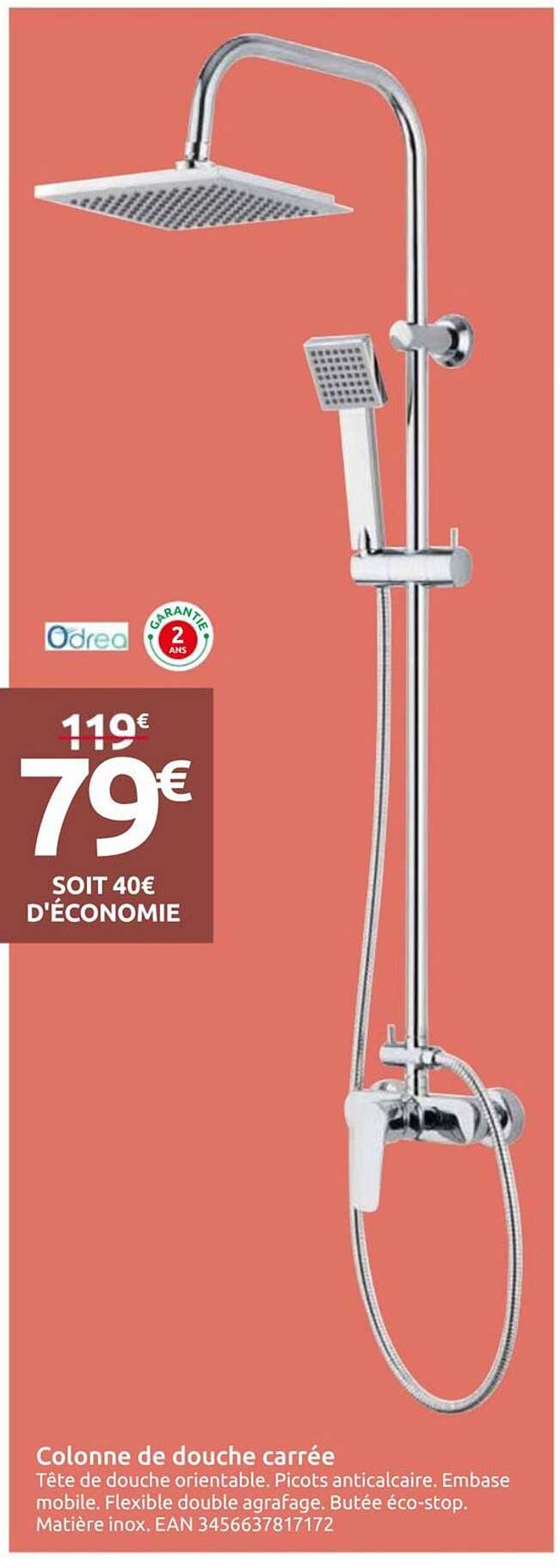 Colonne de douche carrée