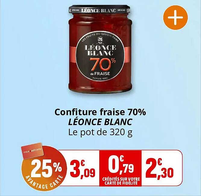 Confiture fraise 70% LÉONCE BLANC Le pot de 320 g