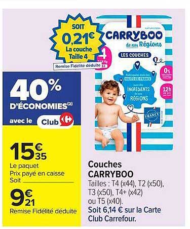 COUCHES CARRYBOO de nos Régions