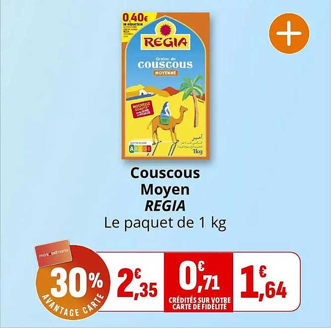 Couscous Moyen REGIA Le paquet de 1 kg