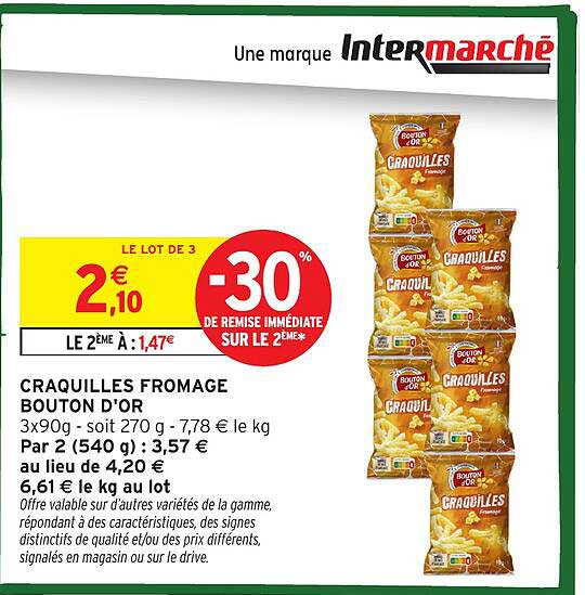 CRAQUILLES FROMAGE BOUTON D'OR