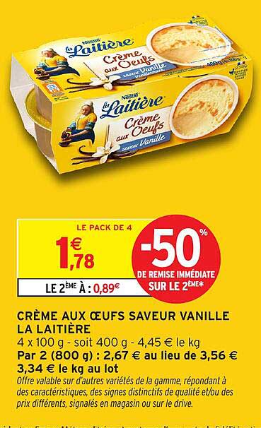 CRÈME AUX OEUFS SAVEUR VANILLE LA LAITIERE