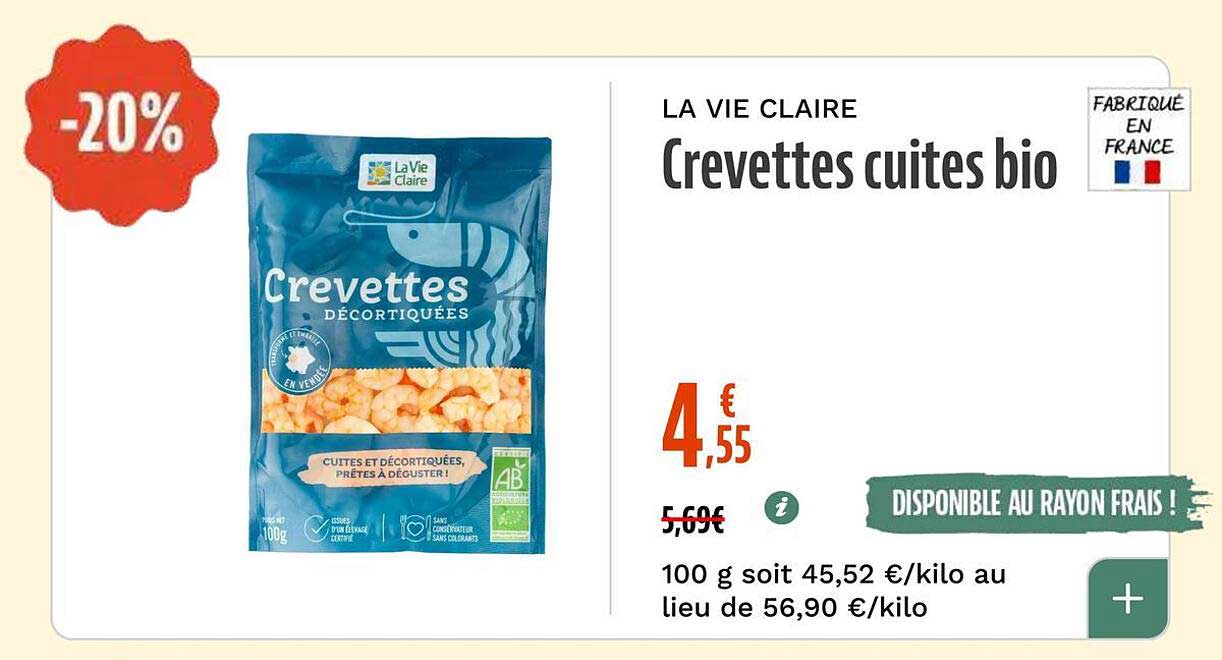Crevettes cuites bio