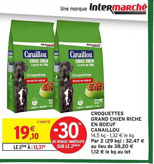 CROQUETTES GRAND CHIEN RICHE EN BOEUF CANAILLOU