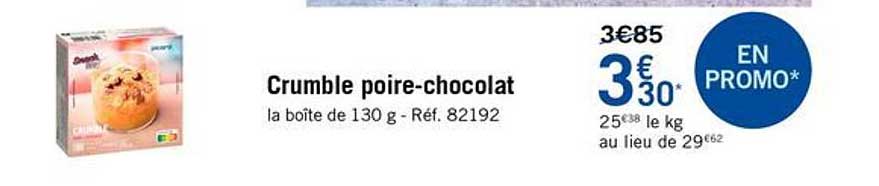Crumble poire-chocolat