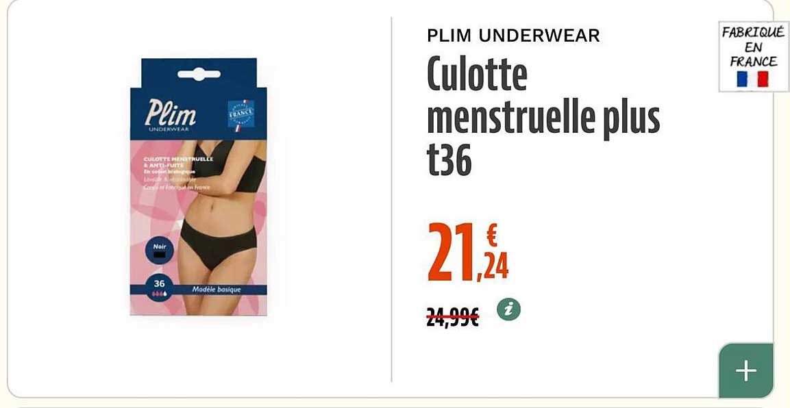 Culotte menstruelle plus t36