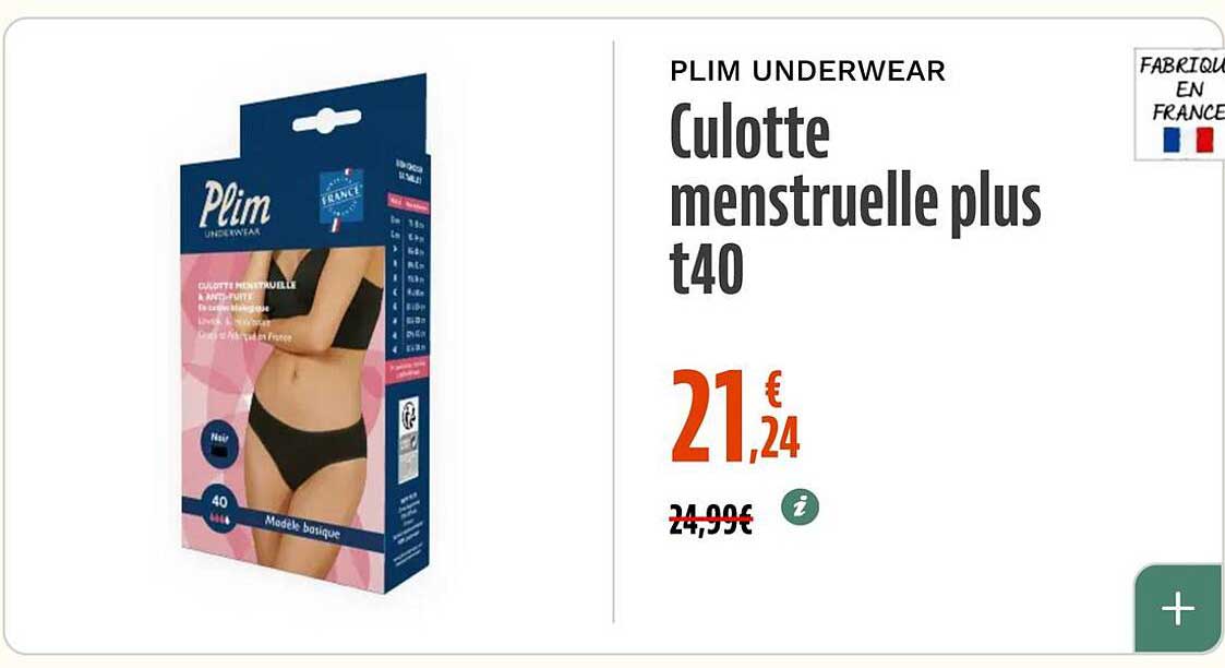 Culotte menstruelle plus t40