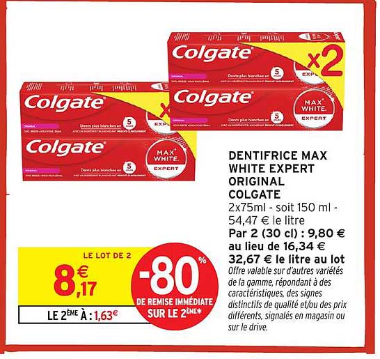 DENTIFRICE MAX WHITE EXPERT ORIGINAL COLGATE