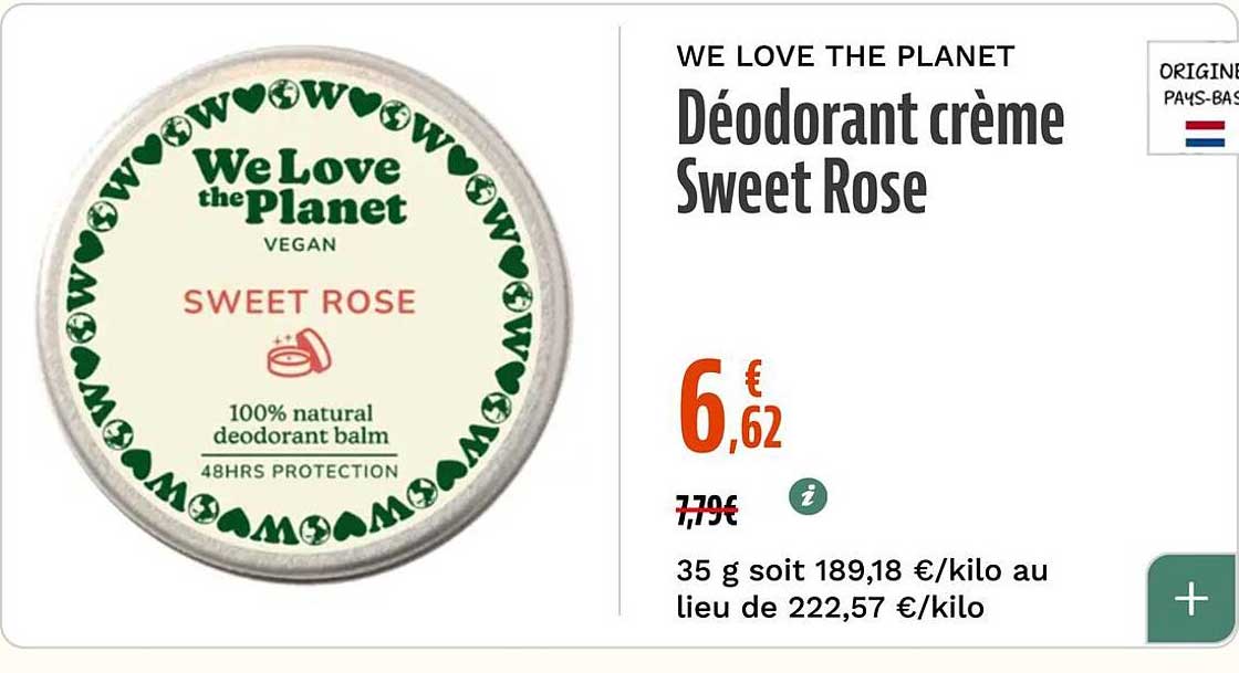 Déodorant crème Sweet Rose
