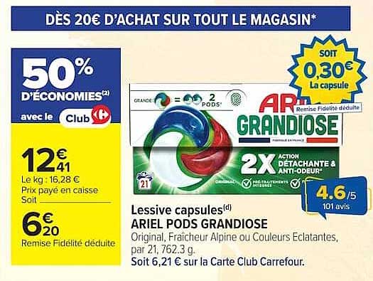 DÈS 20€ D’ACHAT SUR TOUT LE MAGASIN*