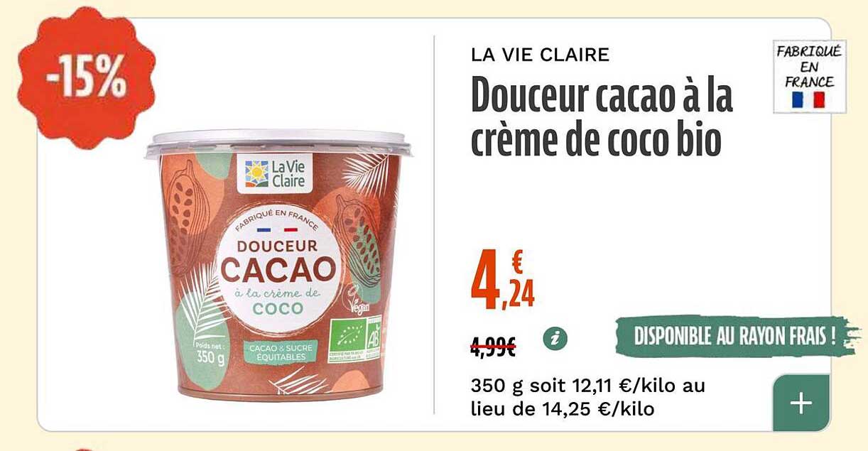 Douceur cacao à la crème de coco bio