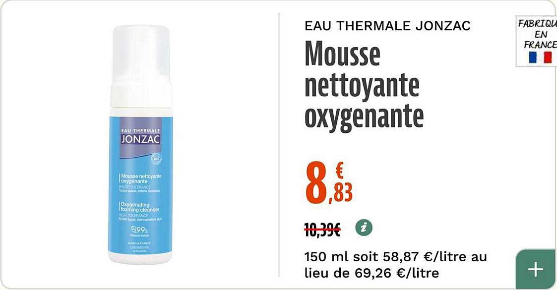 EAU THERMALE JONZAC Mousse nettoyante oxygénante
