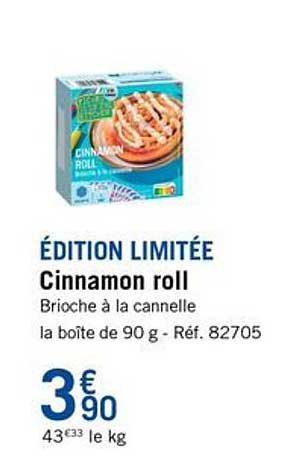 ÉDITION LIMITÉE Cinnamon roll Brioche à la cannelle la boîte de 90 g - Réf. 82705