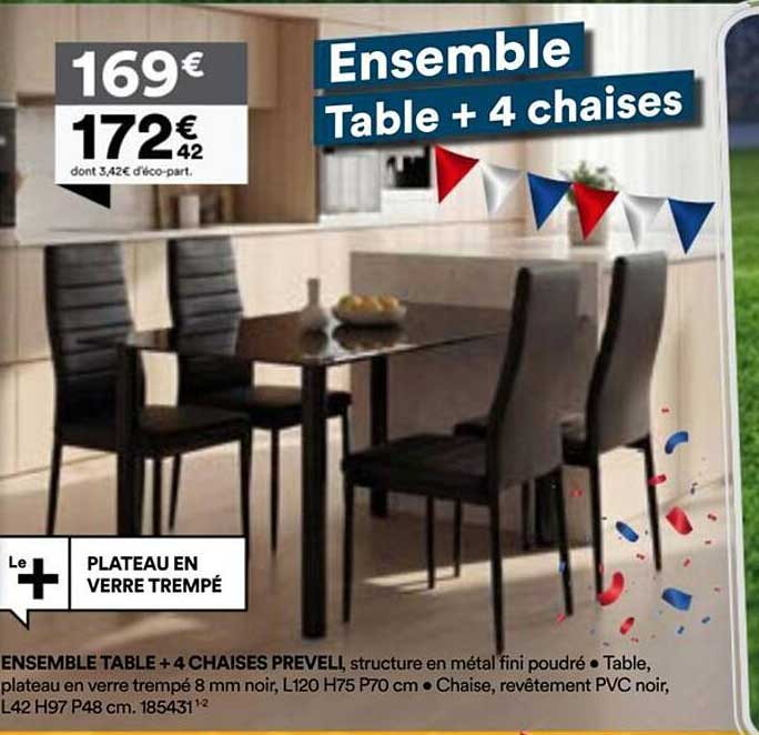 Ensemble Table + 4 chaises