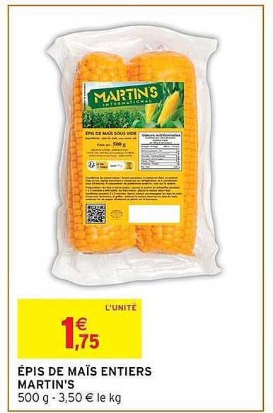 ÉPIS DE MAÏS ENTIERS MARTIN'S