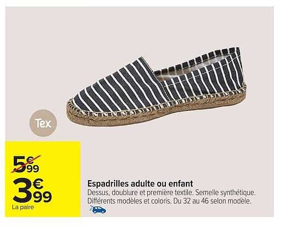 Espadrilles adulte ou enfant