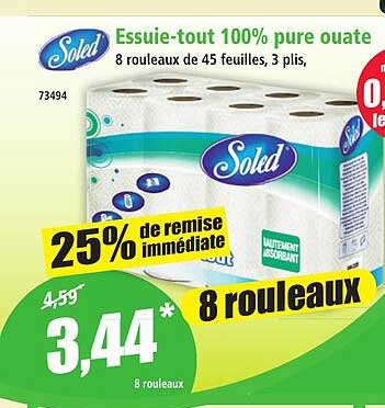 Essuie-tout 100% pure ouate