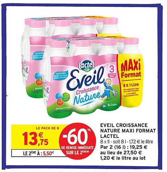 EVEIL CROISSANCE NATURE MAXI FORMAT LACTEL