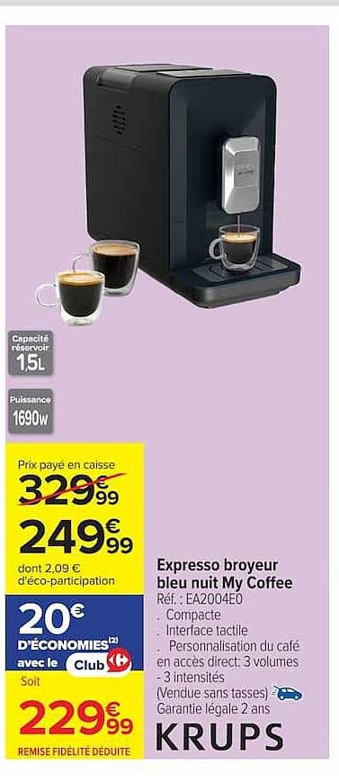 Expresso broyeur bleu nuit My Coffee