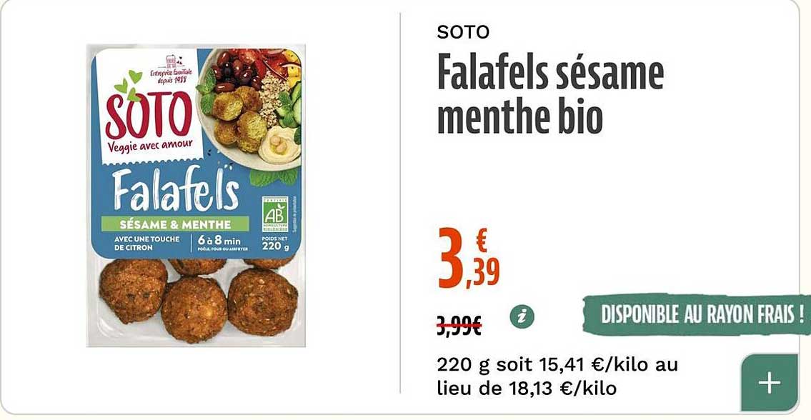 Falafels sésame menthe bio