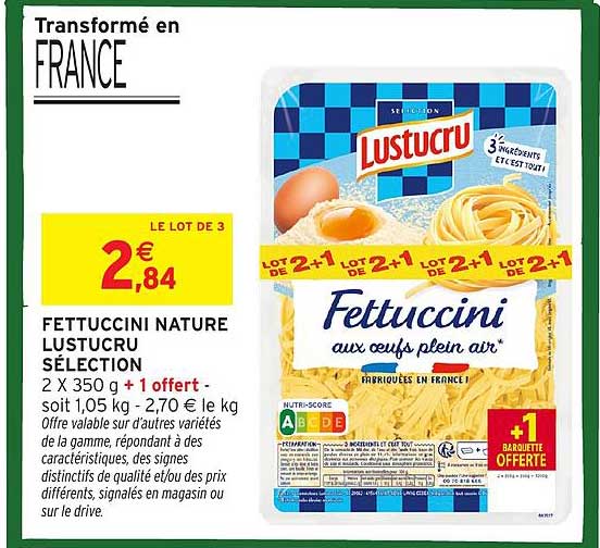 FETTUCCINI NATURE LUSTUCRU SÉLECTION