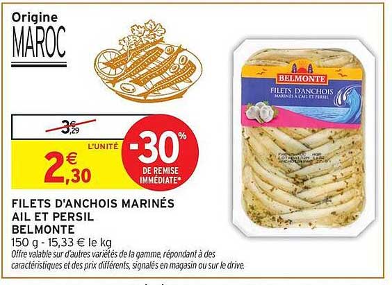 FILETS D'ANCHOIS MARINÉS AIL ET PERSIL BELMONTE