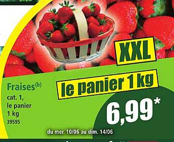 Fraises(b) cat. 1, le panier 1 kg