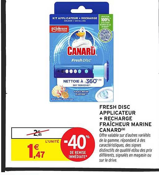 FRESH DISC APPLICATEUR + RECHARGE FRAICHEUR MARINE CANARD®