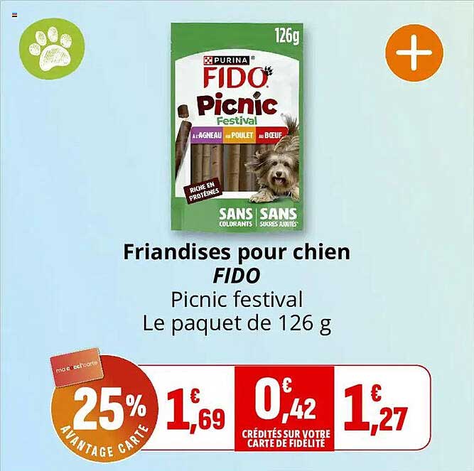Friandises pour chien FIDO Picnic festival Le paquet de 126 g