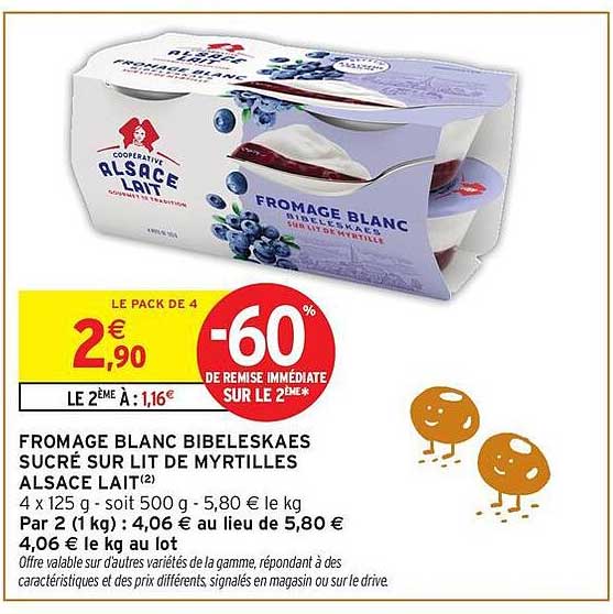 FROMAGE BLANC BIBELESKAES SUCRÉ SUR LIT DE MYRTILLES ALSACE LAIT(2)