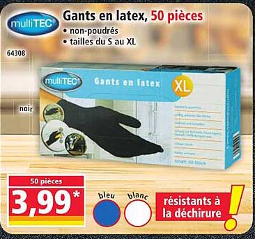 Gants en latex, 50 pièces