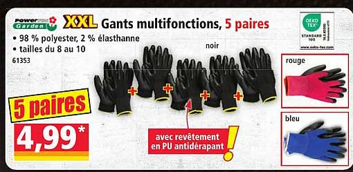 Gants multifonctions, 5 paires