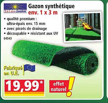 Gazon synthétique env. 1 x 3 m