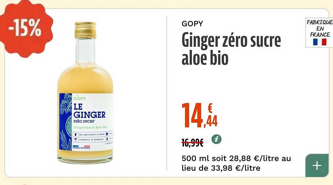 Gingger zéro sucre aloe bio