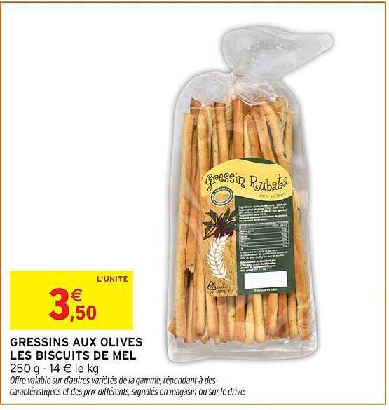 GRESSINS AUX OLIVES LES BISCUITS DE MEL