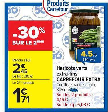 Haricots verts extra-fins CARREFOUR EXTRA