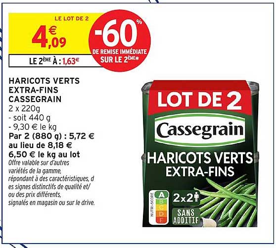 HARICOTS VERTS EXTRA-FINS CASSEGRAIN
