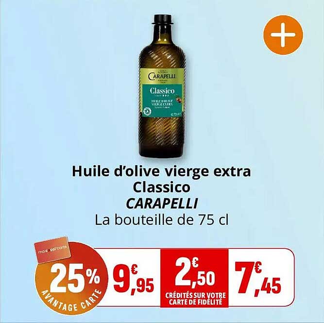 Huile d’olive vierge extra Classico CARAPELLI La bouteille de 75 cl