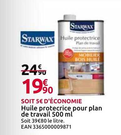 Huile protectrice pour plan de travail 500 ml