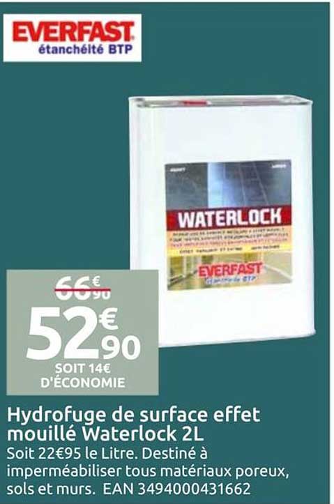 Hydrofuge de surface effet mouillé Waterlock 2L
