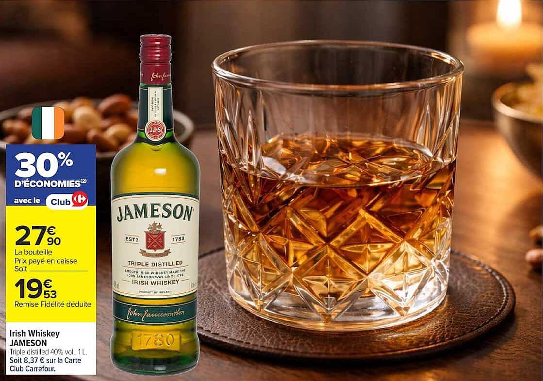 Irish Whiskey JAMESON Triple distilled 40% vol., 1 L