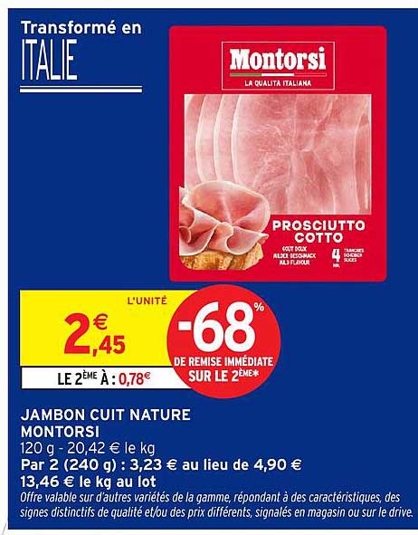 JAMBON CUIT NATURE MONTORSI
